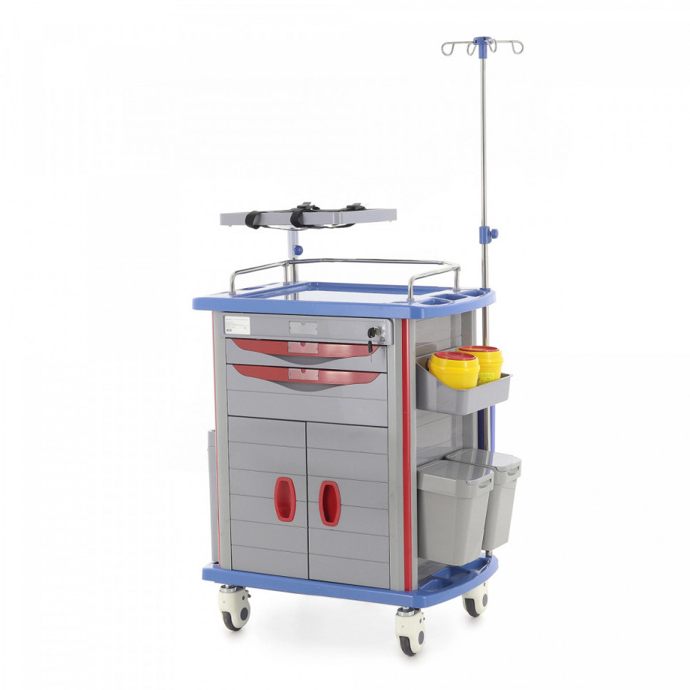 Тележка медицинская MED-MOS ЕТ750-02 ТМ-002АН-00 серый